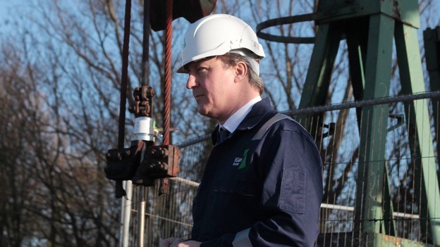 David Cameron visited a shall gas grilling plant in Lincolnshire yesterday.