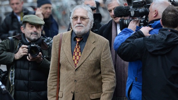 DJ Dave Lee Travis arrives at Southwark Crown Court in London