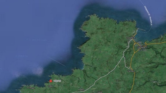 Trefin is marked in red