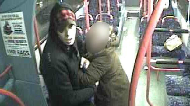 The man attempted to drag the woman off the bus at the Sandy Lane stop