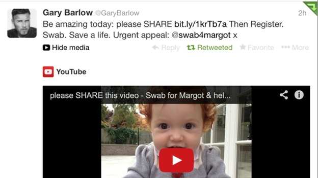 Gary Barlow shows his support for the campaign