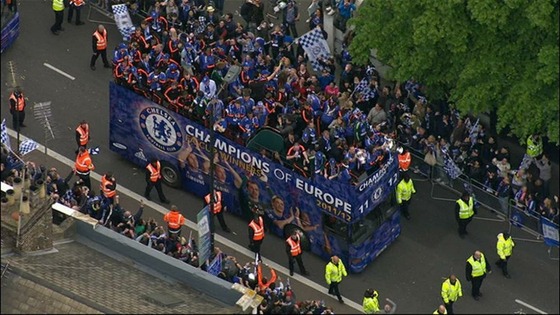 Chelsea parade through west London following their Champions League win