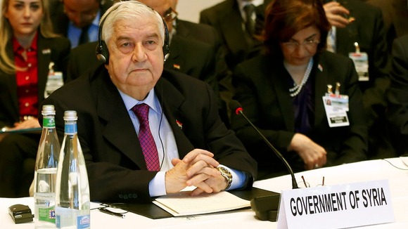 Syria's Foreign Minister Walid al-Moualem at the start of the peace talks
