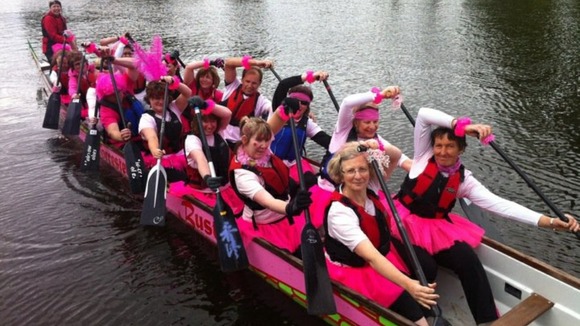 The Worcester Busters who are a group of dragon boat paddlers made up of breast cancer survivors