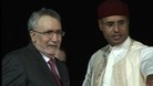 Abdelbasset al Megrahi with Said Gaddafi on his return to Tripoli