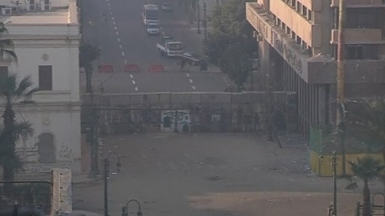 Barriers have been erected in a bid to keep protesters at bay.