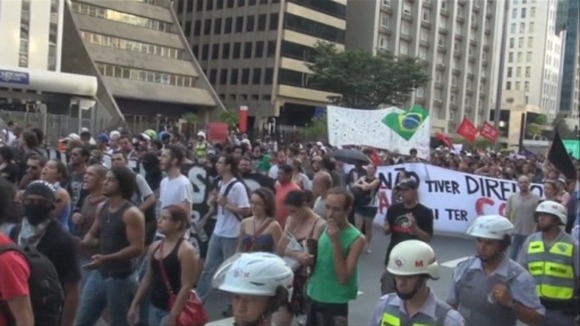 Up to 1,000 protesters marched.