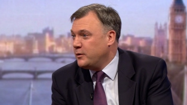 Shadow chancellor Ed Balls on the BBC's The Andrew Marr Show.