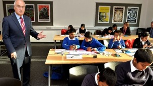 Chief inspector of schools Sir Michael Wilshaw in a classroom.