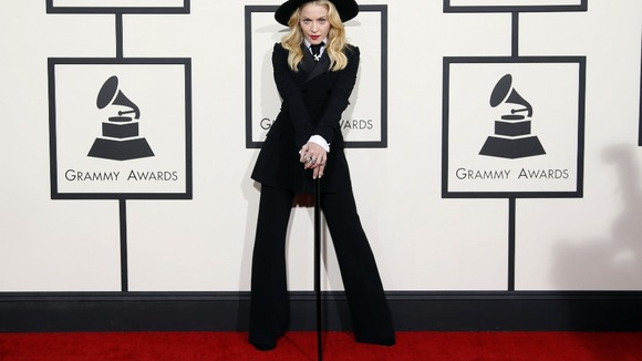 Madonna strikes a pose on the red carpet