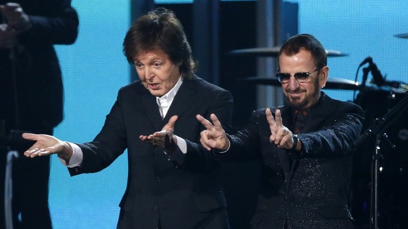 Paul McCartney and Ringo Starr, came together at the Grammy Awards.