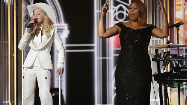 Queen Latifah officiated the nuptials, while Madonna joined on stage to perform 'Open Your Heart'.