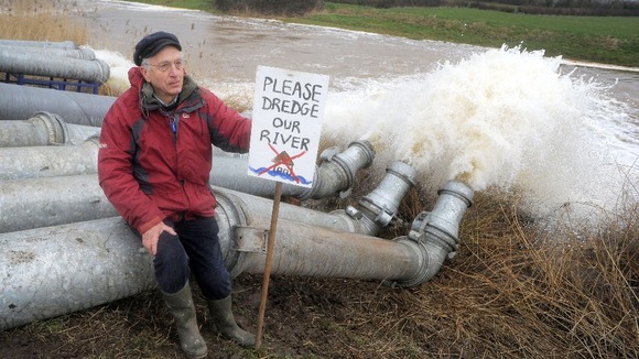Councillor Julian Taylor after the Environment Secretary's visit to Northmoor Pumping Station in Moorland, Somerset.