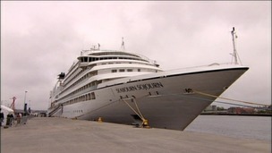 Luxury cruise ship on the Tyne