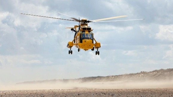 RAF Helicopter coming in for ice cream