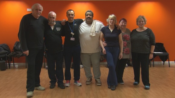 slimming group posing