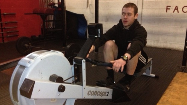 Matt Inglesby in training for his Atlantic rowing challenge