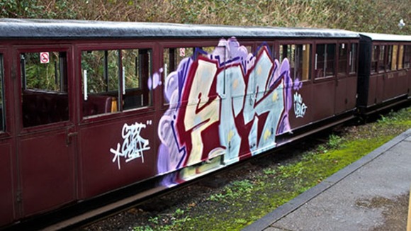 Damaged train at Bure Valley Railway
