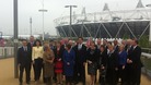 The shadow cabinet poses outside the Olympic stadium.