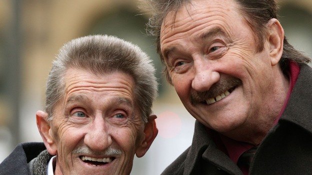 The Chuckle Brothers, Barry (left) and Paul Elliott, arrive at Southwark Crown Court in London.