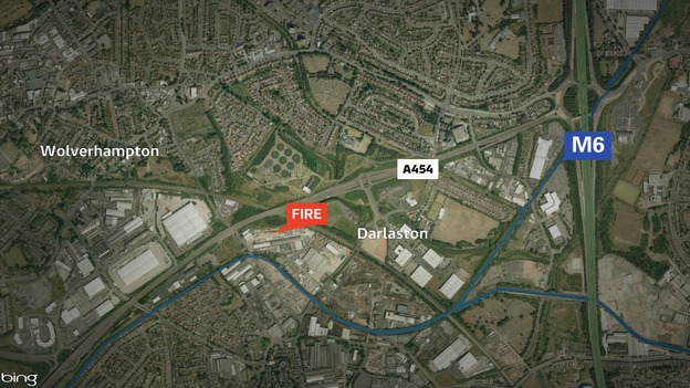 50 firefighters are currently tackling the fire in Darlaston