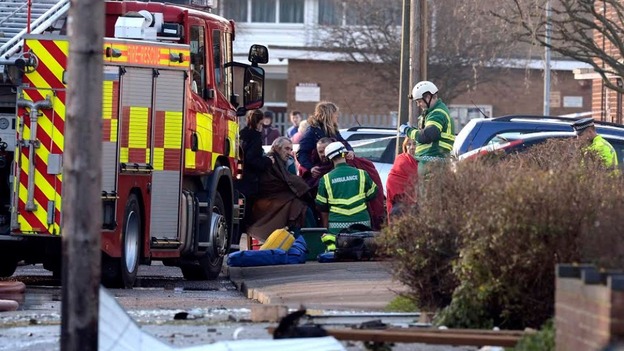 Ambulance services attend the scene.