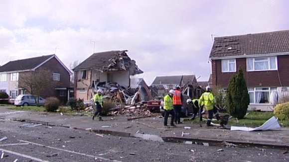 Two houses were 'flattened' by the blast.