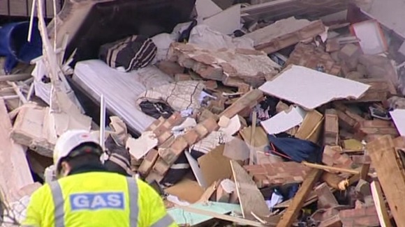 Only rubble was left following the explosion.
