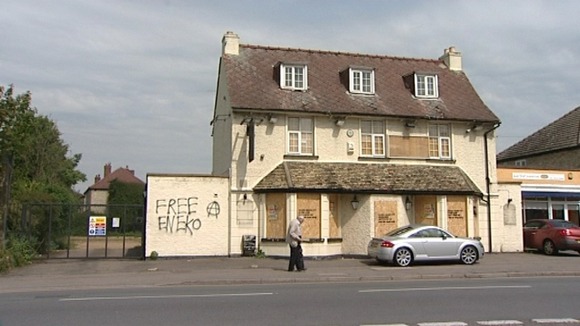 Closed down pub