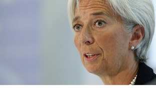 The International Monetary Fund managing director Christine Lagarde during a press briefing with the Chancellor