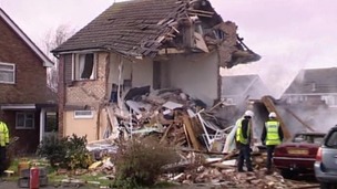 Two houses were 'flattened' by the blast.