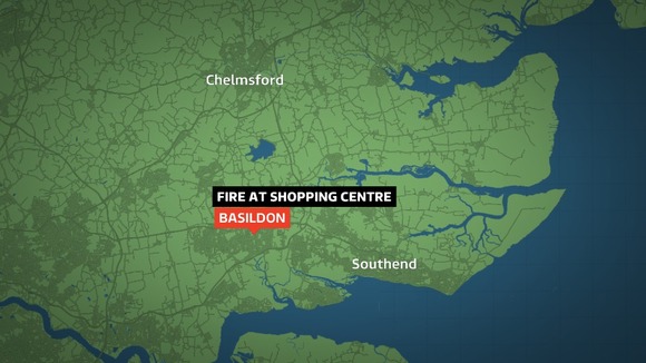 Crews were called to a fire at a Basildon shopping centre.