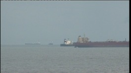 Oil tankers off the Suffolk coast