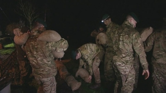 18 marines will be laying sand bags.