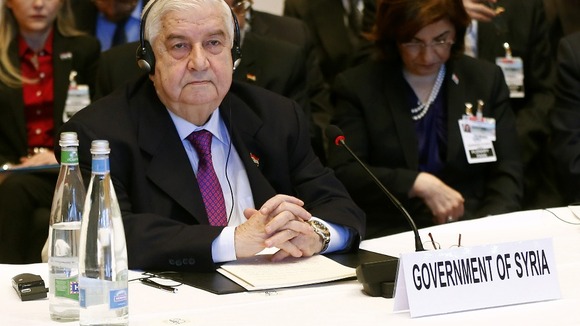 Syria's Foreign Minister Walid al-Moualem awaits the peace talks in Montreux last month