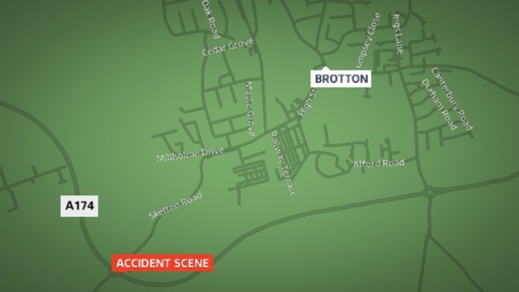 The A174 was closed after crash near Satlburn on Friday evening.