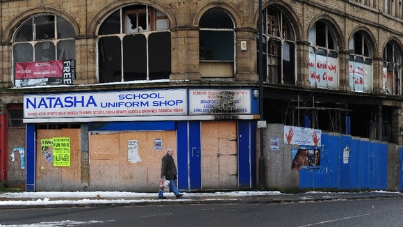 Empty shops in Bradford city centre