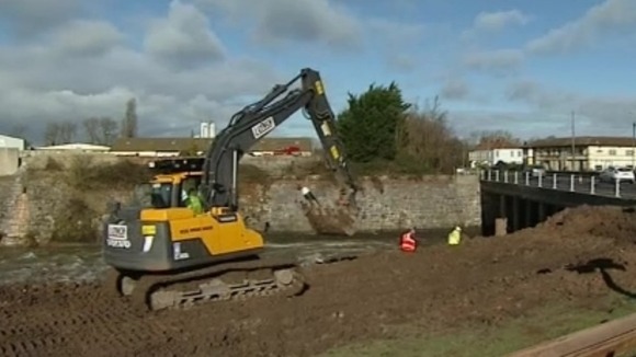 The work beginning at Bridgwater, Somerset, earlier today.