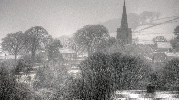 Peak District snow at Hathersage