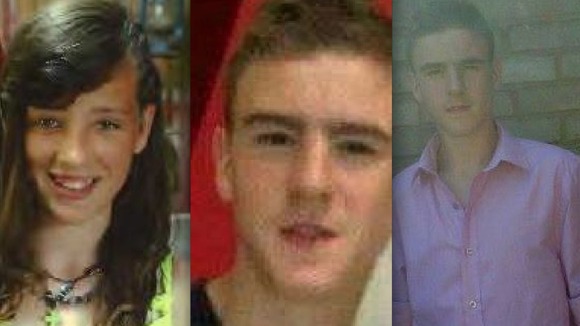Katie Kelly (right) and Karl Boyle (centre and left) are thought to have run away together
