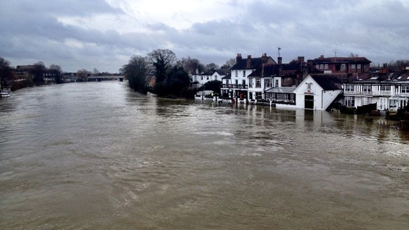 View from Staines Bridge in Surrey