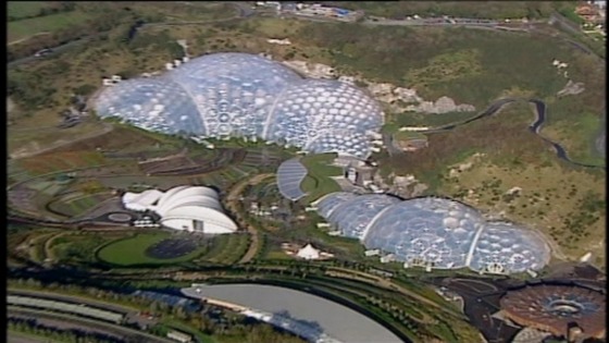 Aerial of Eden Project