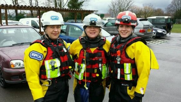 RSPCA rescue workers in Wraysbury, Berkshire