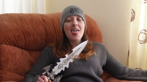 Joanna Dennehy - posing with knife while on the run