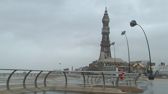 High winds have battered the Blackpool seafront.