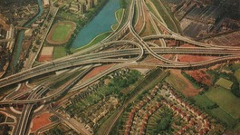 The iconic Spaghetti Junction, which celebrates 40 years today