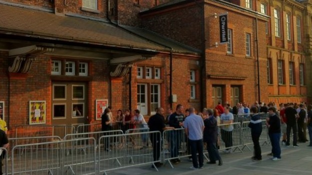 People outside concert