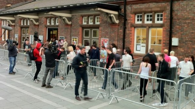 Fans outside concert