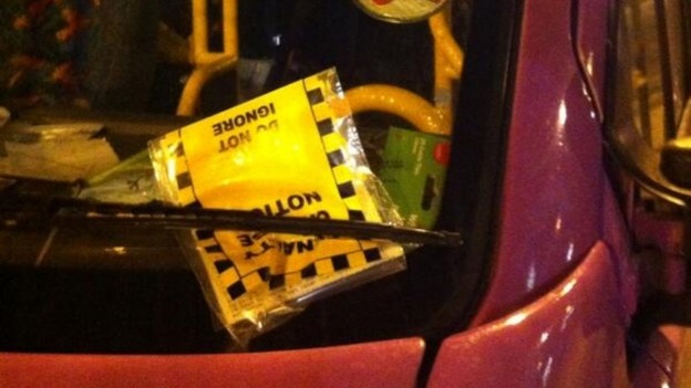 UKIP bus with parking ticket