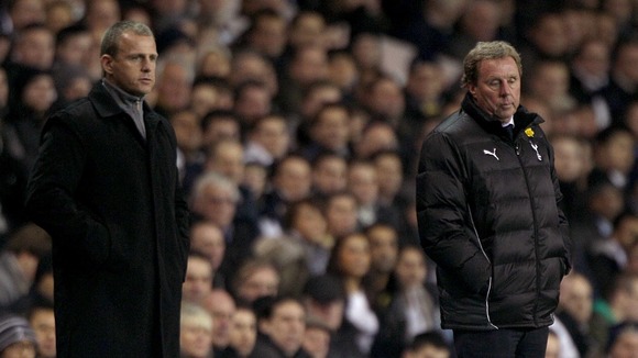 Stevenage manager Gary Smith (left) and Tottenham Hotspur manager Harry Redknapp